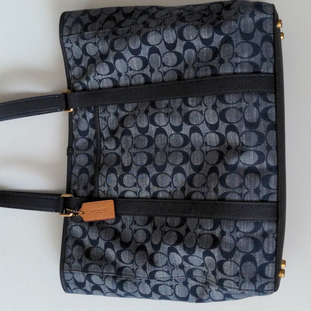 Coach field tote denim